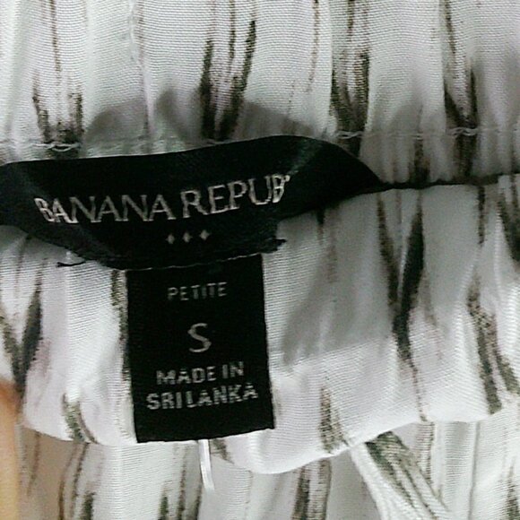Banana Republic Factory - Casual Drawstring White/Brown Pants - Size SP - Picture 6 of 7